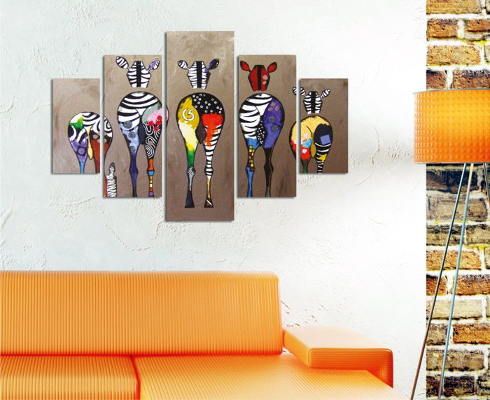 Wallity Cuadro Decorativo ST283 de 5 Piezas Multicolor